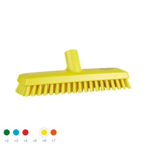 Vikan 41864 Long Handle Scrubbing Brush- Stiff, Red