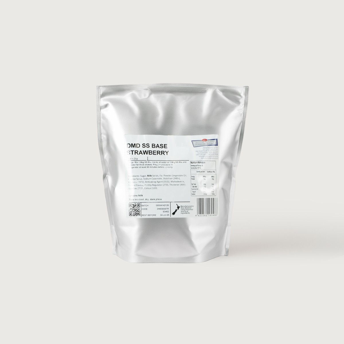 Dunninghams Soft Serve Base Strawberry 1.8Kg
