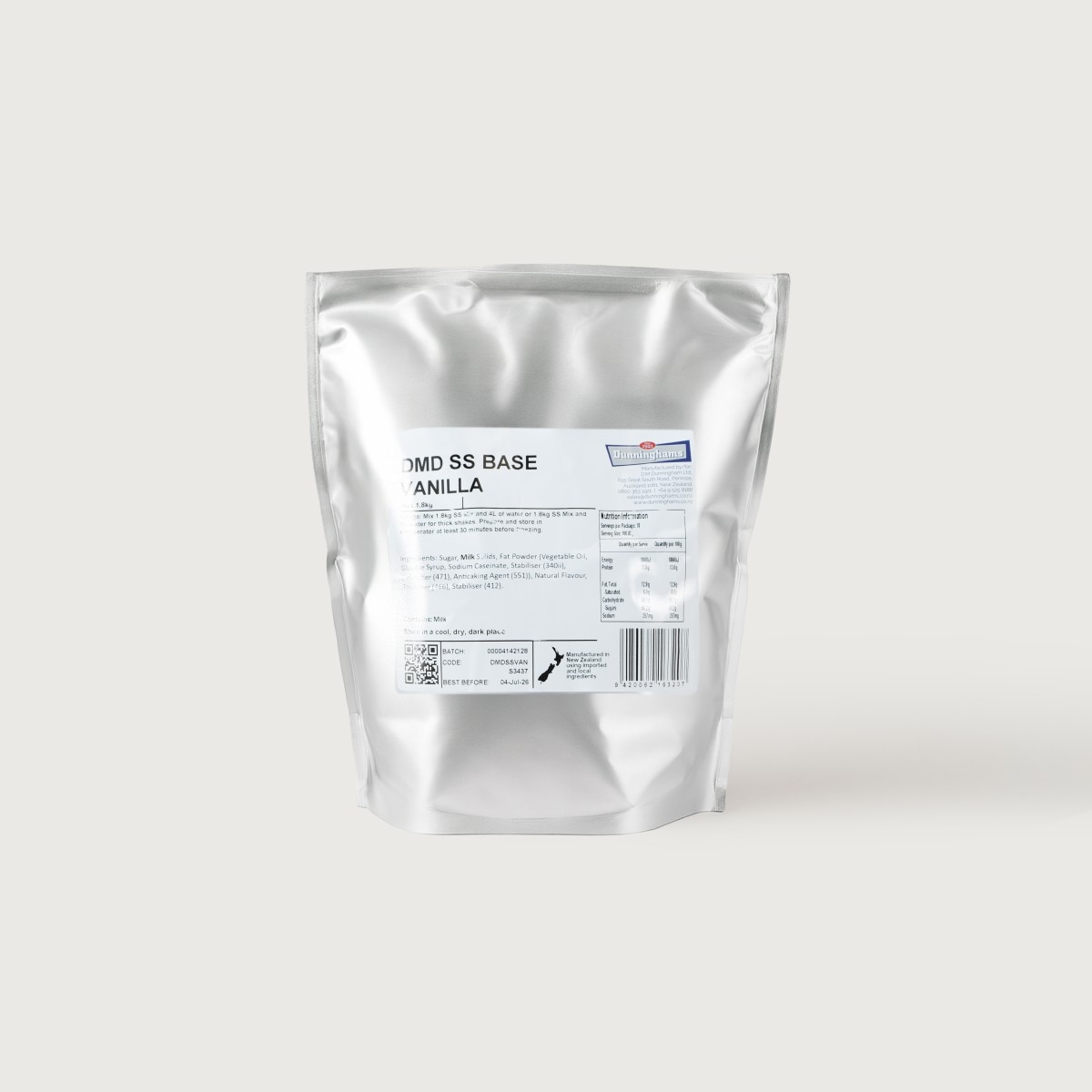 Dunninghams Soft Serve Base Vanilla 1.8Kg
