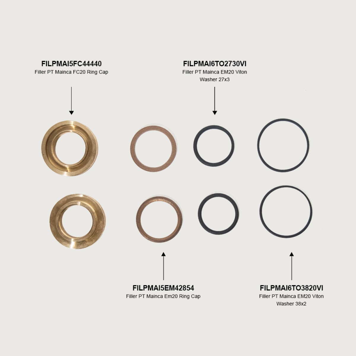 Mainca FC Filler Part - Lid Washer Set