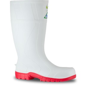 GUMBOOTS BATA SAFEMATE WHITE RED SIZE  8 Not in stock