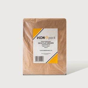 iKON Paper Bag Flat Brown Grease Proof No. 9 280mm x 340mm Pack 500