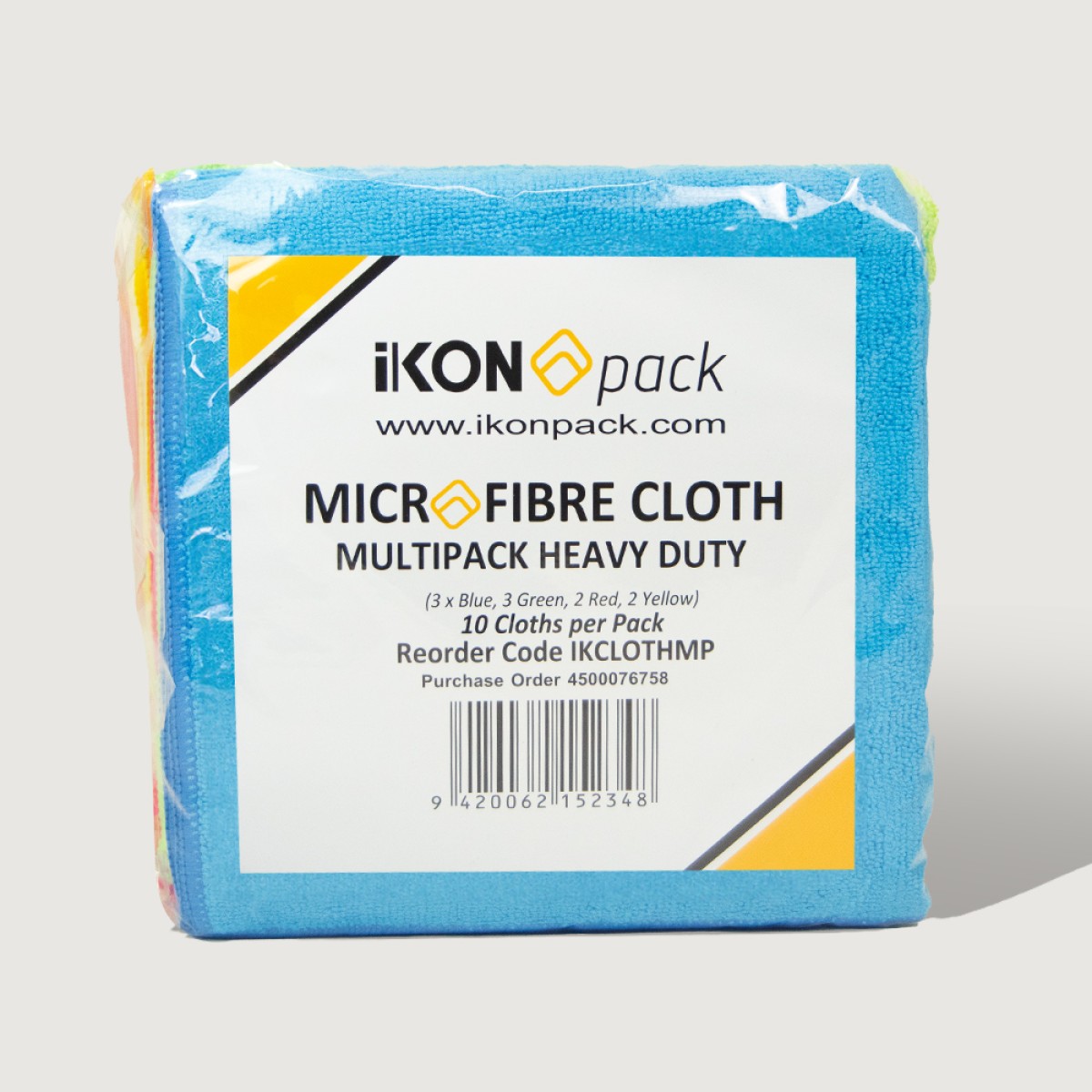 iKON Multipack - (Blue, Green, Red, Yellow) Microfibre Cloth Carton of 80
