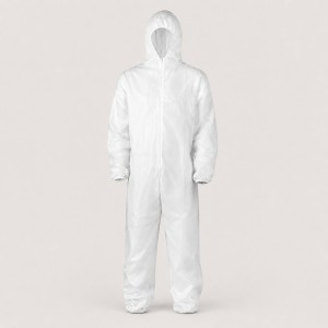 iKon Disposable Coverall with Hood White Medium 50 per Carton