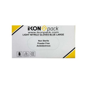 iKON Light Nitrile Blue Glove Large 100 Pack