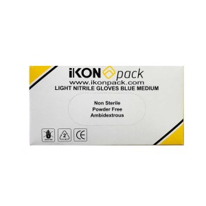 iKON Light Nitrile Blue Glove Medium 100 Pack