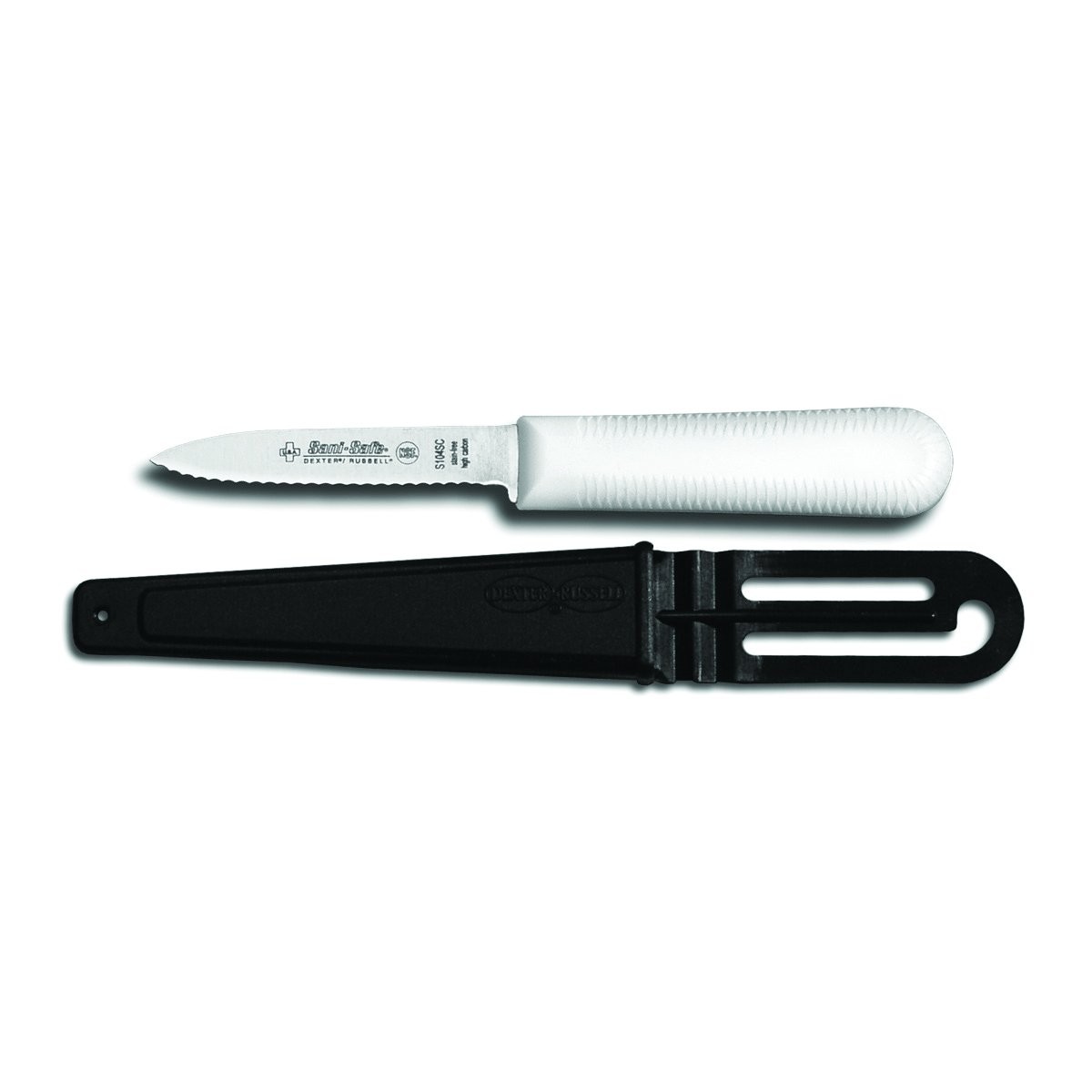 Sani-Safe Scallop with Sheath Net Knife 8cm White