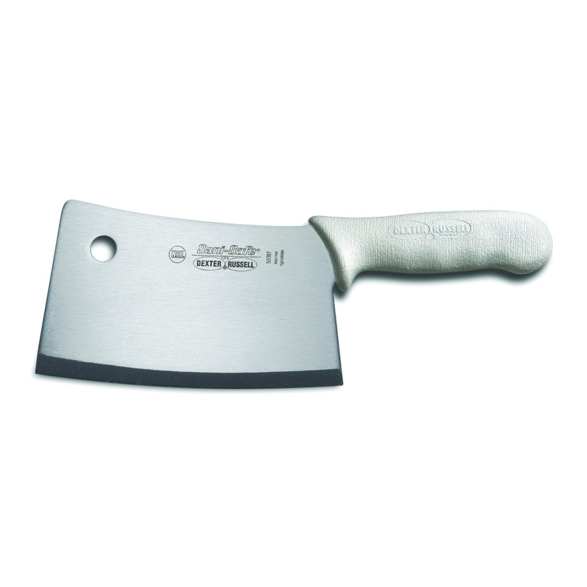 Dexter Sani-Safe Cleaver Chopper Stainless Steel 18cm White Handle