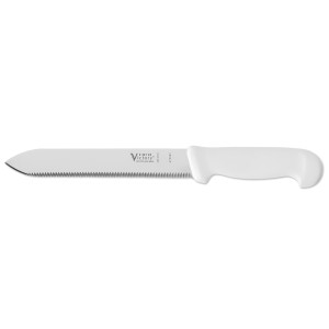 KNIFE VICTORY SERRATED 115 WHITE HDLE