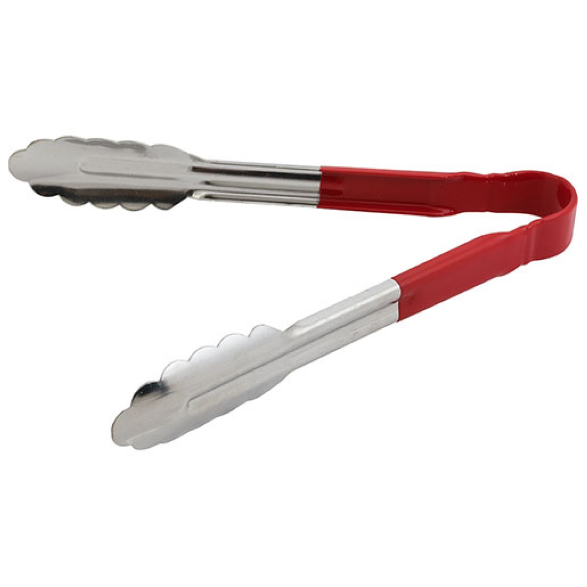 TONGS - 230mm S S PLASTIC H GRIP RED