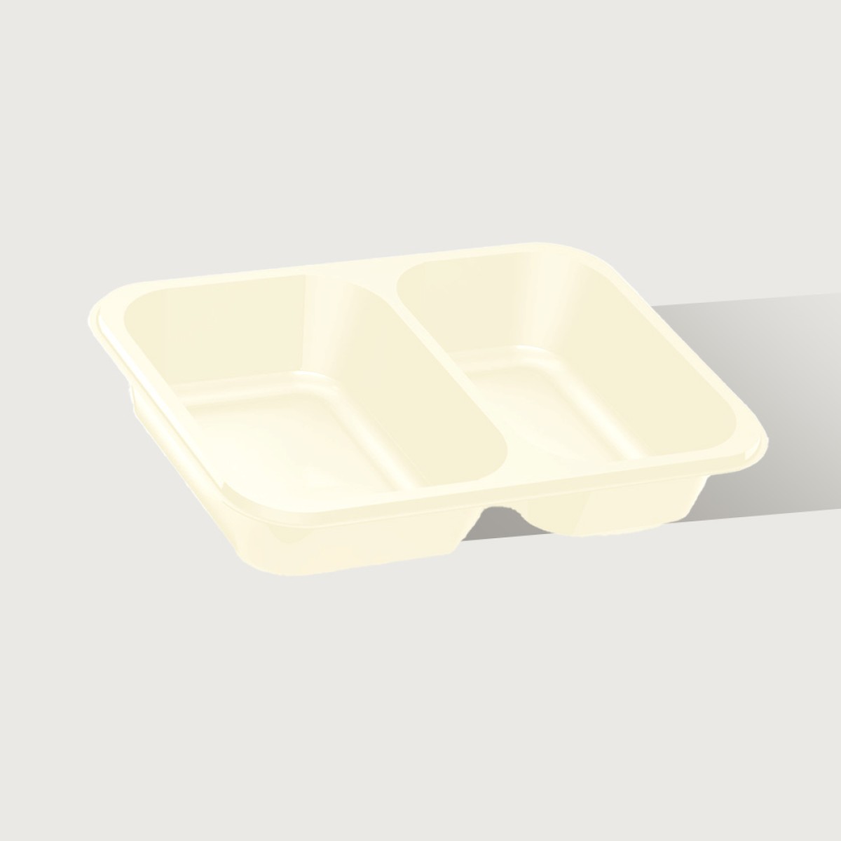 R-CPET Tray Natural - 2 Compartment 175 x 226 x 43mm 350 per Carton
